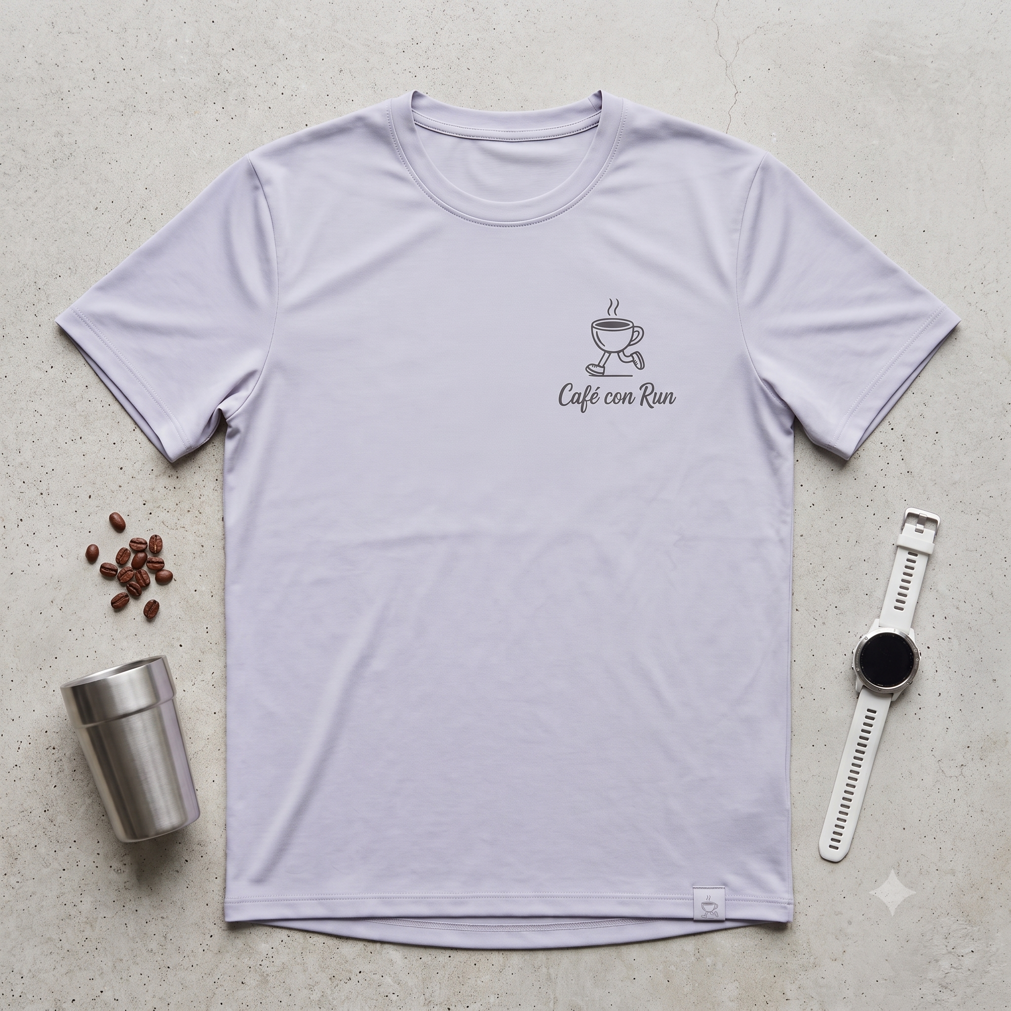Playera del Club Cafe con Run - Hombre, color blanca