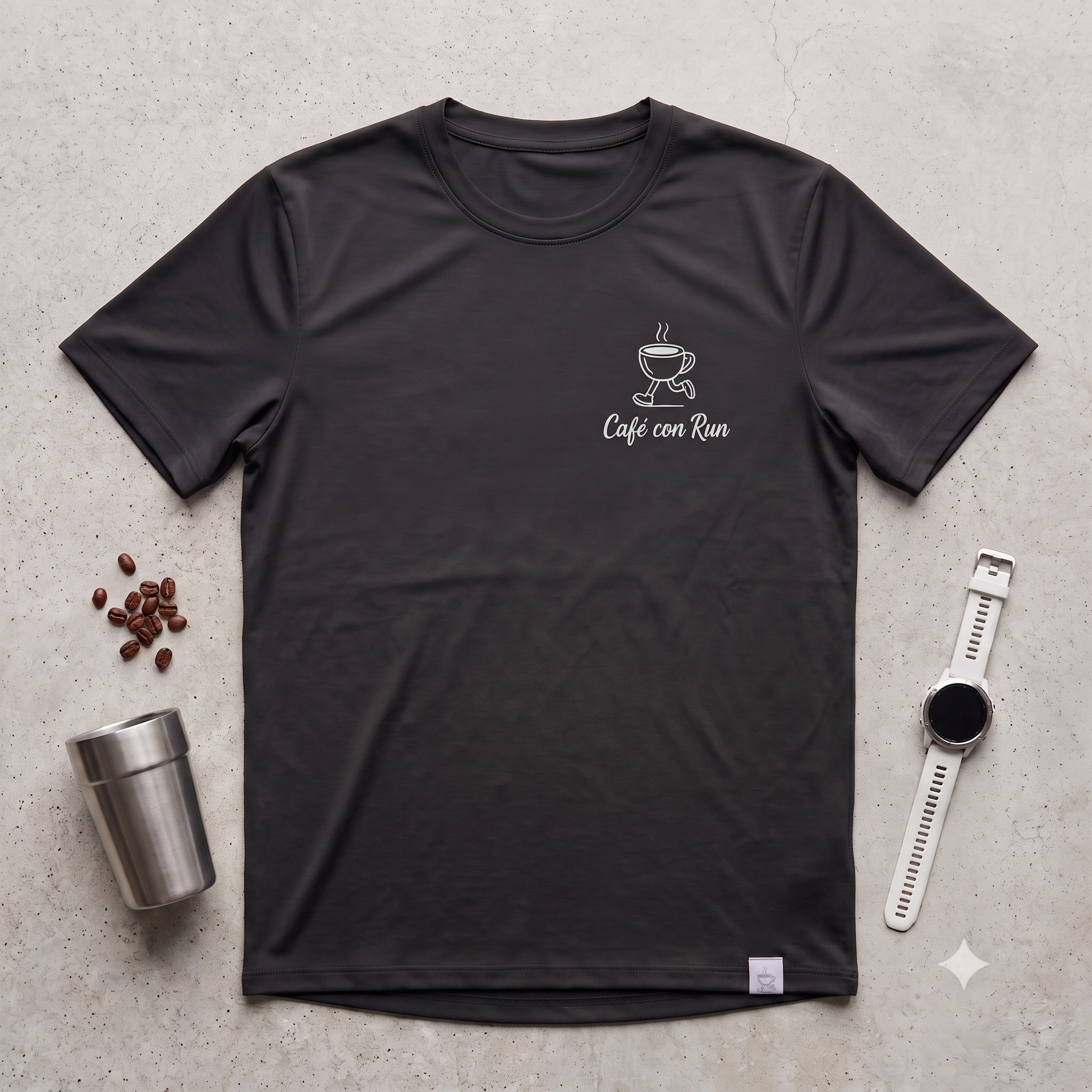 Playera del Club Cafe con Run - Hombre, color negro