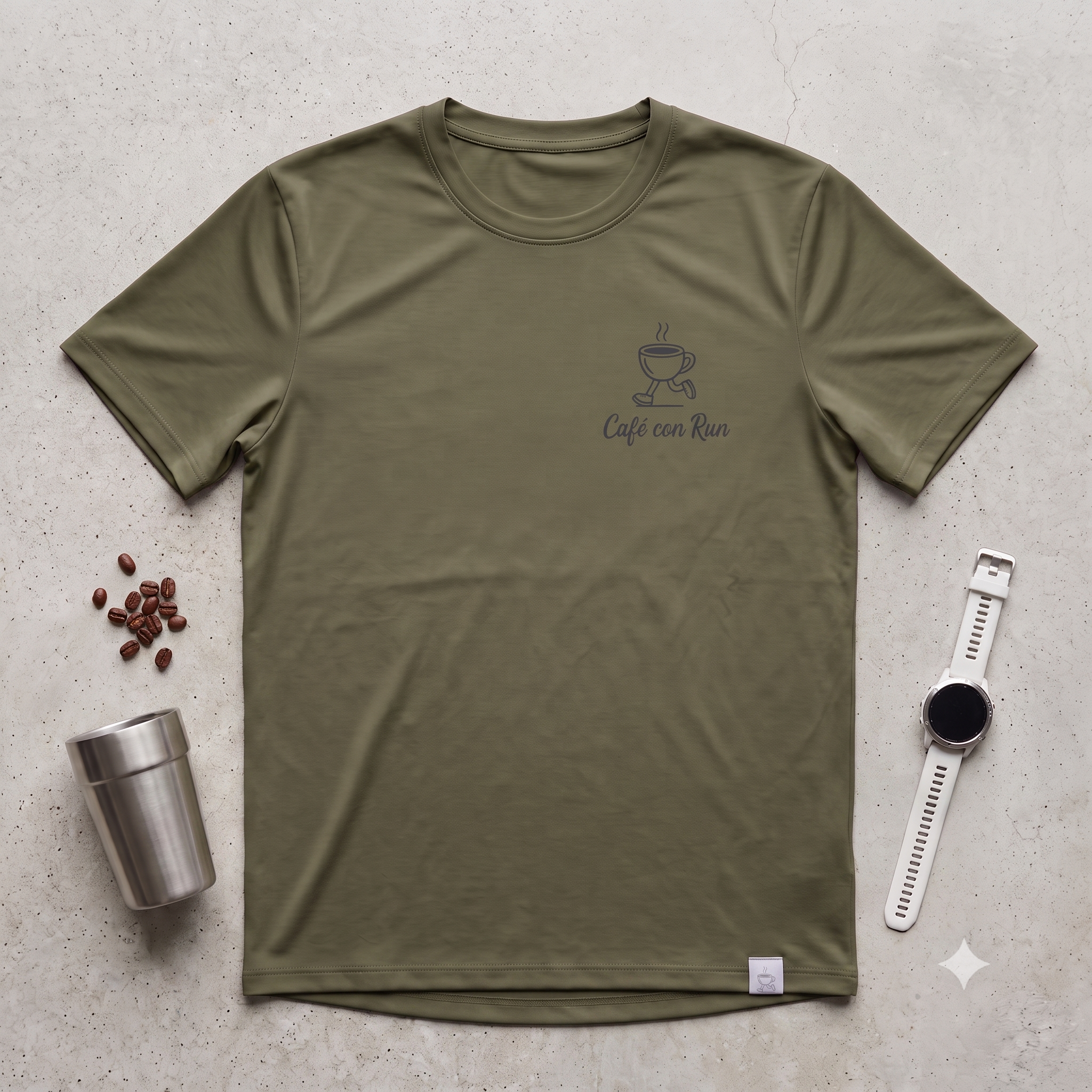 Playera del Club Cafe con Run - Hombre, color verde