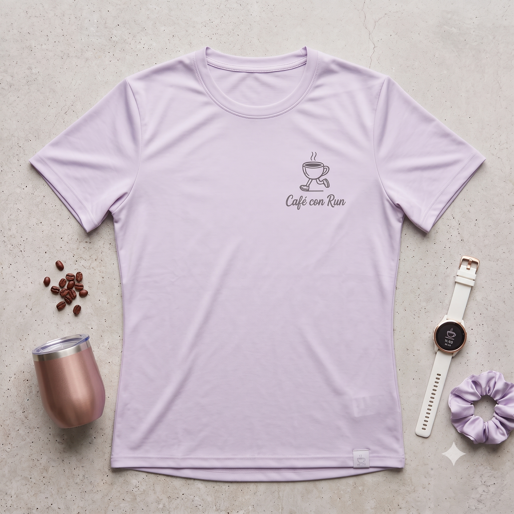 Playera del Club Cafe con Run - Mujer, color rosa