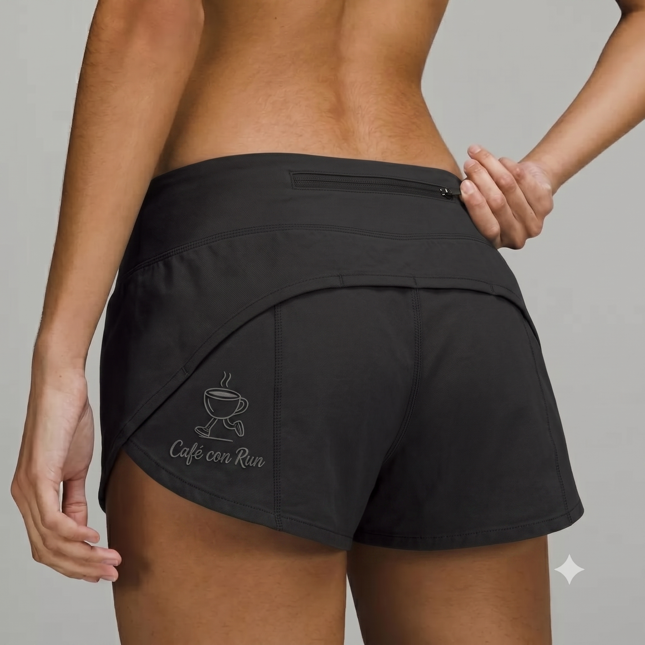 Short de mujer Cafe con Run - color negro