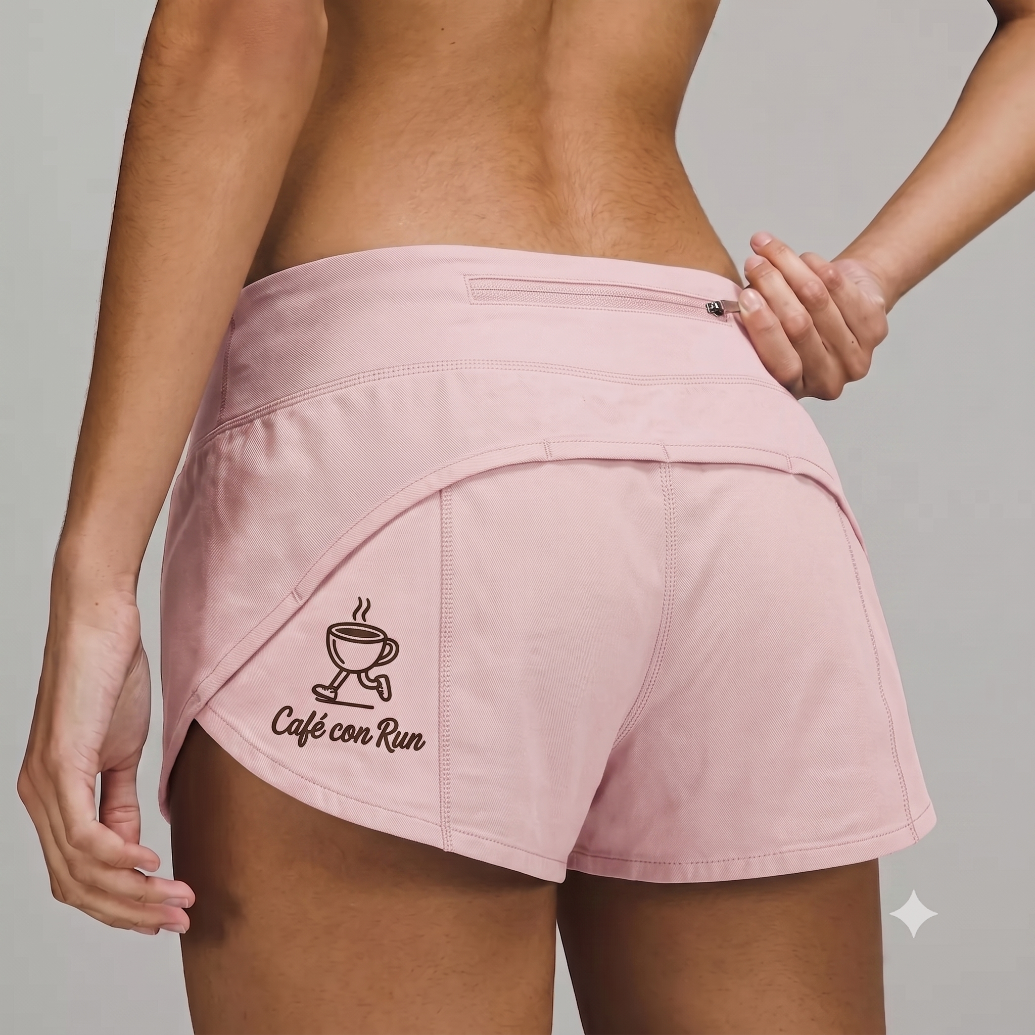 Short de mujer Cafe con Run - color rosa cherry